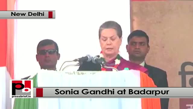 Watch Delhi polls - Sonia Gandhi slams Modi, Kejriwal at Congress election rally Video
