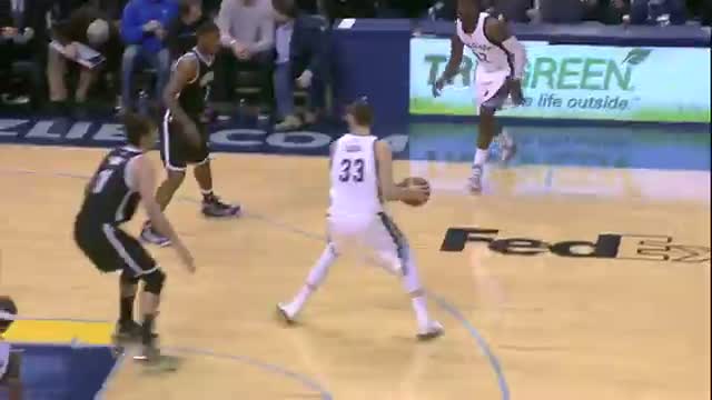 Watch NBA: Marc Gasol Serves Up Jeff Green for the Nice Alley-Oop Video