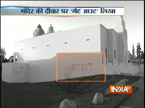 Watch Hindu temple vandalised with hate message in US Video Video