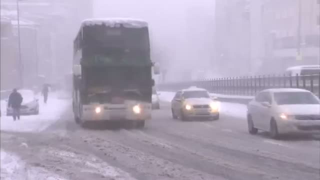 Watch Heavy Snowfall Wreaks Havoc on Turkey Roads  Video