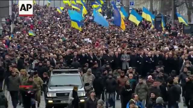 Watch Blast Hits Anniversary March in Eastern Ukraine Video
