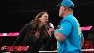 Watch Stephanie McMahon ponders a WrestleMania without John Cena: WWE Raw, March 2, 2015 Video