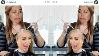 Watch Miley Cyrus Pokes Fun at Kim Kardashian's Blonde Hair Video