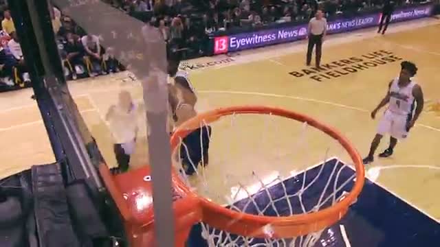 Watch NBA: Solomon Hill Drive Baseline for the Thunderous One-Handed Jam Video