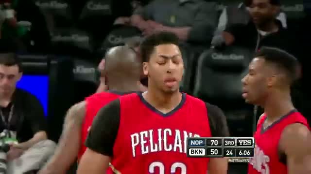 Watch NBA: Anthony Davis Climbs the Ladder for the Alley-Oop Slam Video