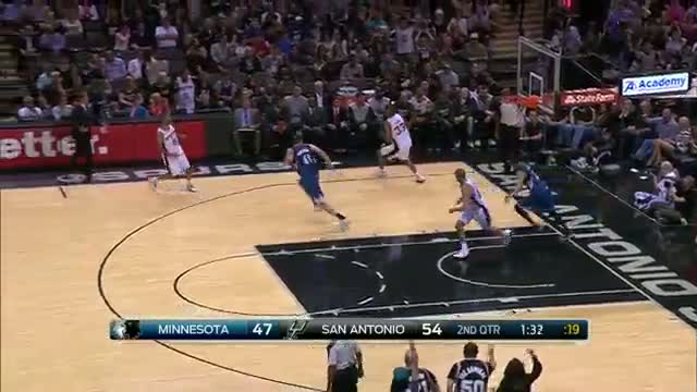 Watch NBA: Manu Ginobili Flies High for Sweet Block on Kevin Martin Video