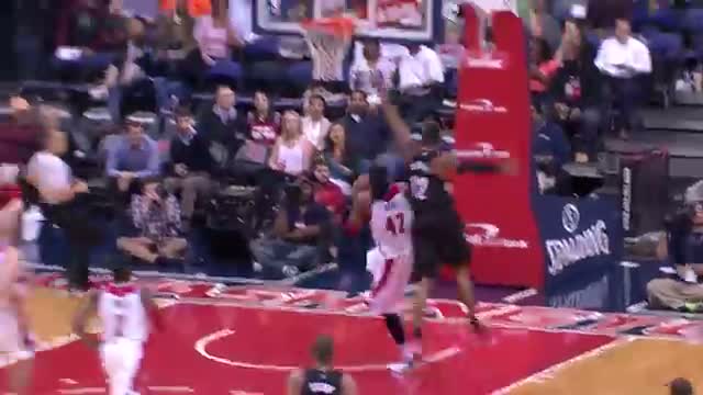 Watch NBA: Nene Slams Home Reverse Dunk  Video