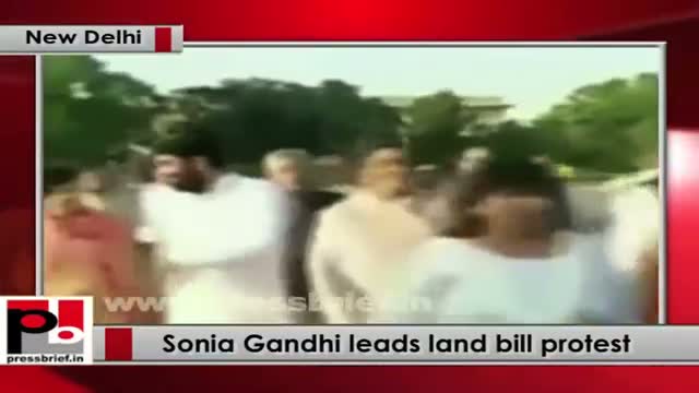 Watch Sonia Gandhi leads massive opposition march to President's House against Modi govtÃ¢â‚¬â„¢s Land Bill Video