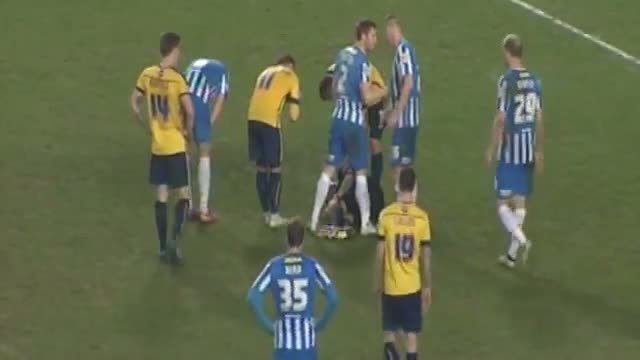 Watch Hartlepool's Scott Harrison Uses Magic Spray On Injured Referee Video