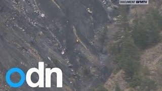 Watch Footage of Germanwings plane crash site in the French Alps Video
