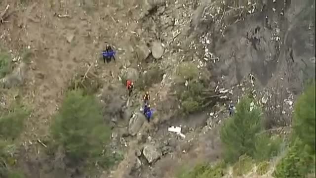 Watch Germanwings plane crash site in aerial video Video