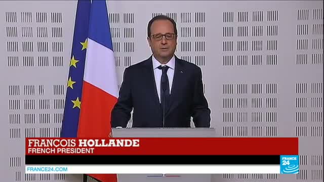 Watch FRANCE - President Francois Hollande delivers a speech following the Germanwings crash Video