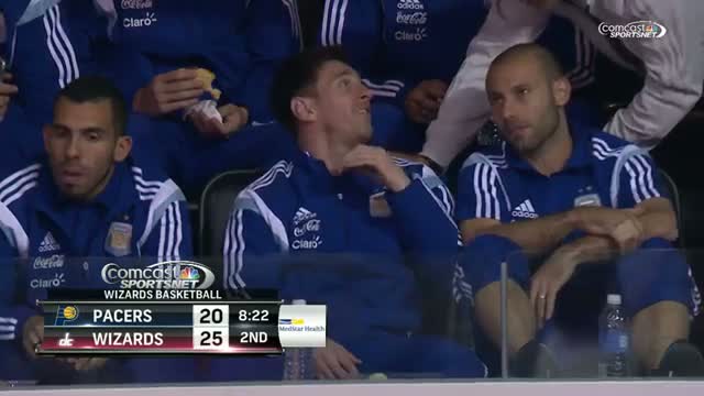 Watch NBA: Lionel Messi and Argentina Attend Wizards Game in D.C.  Video