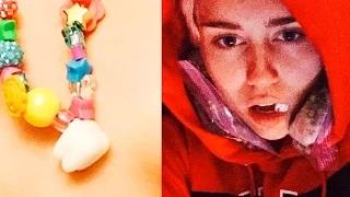 Watch Miley Cyrus Makes a Necklace Out of Her Teeth Video