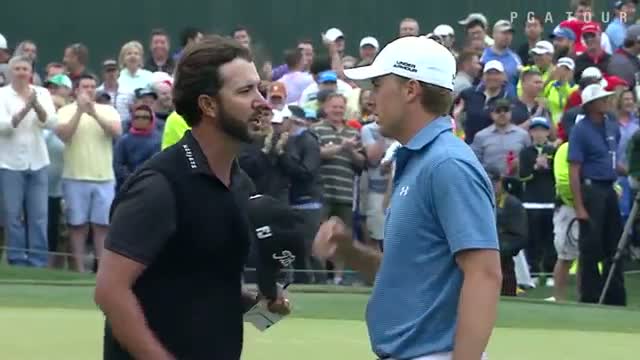 Watch Jordan Spieth's impressive up and down to join playoff at Shell Video