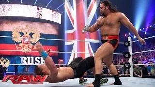 Watch Rusev lays out John Cena: WWE Raw, April 13, 2015 Video