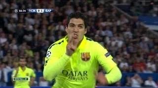 Watch Luis Suarez vs PSG - Luis Suarez Nutmeg David Luiz - PSG vs Barcelona 1-3 Champions League 2015 Video
