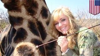 Watch Giraffe killer: grandmother of 9 Rebecca Frazier gets death threats for posing with dead animal Video