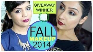 Watch Fall Makeup Blue Gold Eye Makeup Collaboration with Makeupwithraji + Fall Outfit+ Giveaway Winner Video