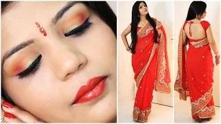 Watch GRWM Indian Party Makeup And Saree Outfit Video