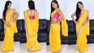 Watch Navratri Special Indian Makeup Tutorial & Saree Outfit Video