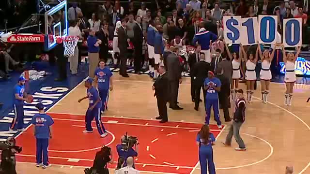 Watch New York Knicks Fan Hits Half-Court Shot! for $10,000! Video