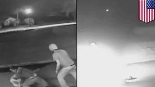 Watch Man sets bouncer on fire after bar tab spat! Video