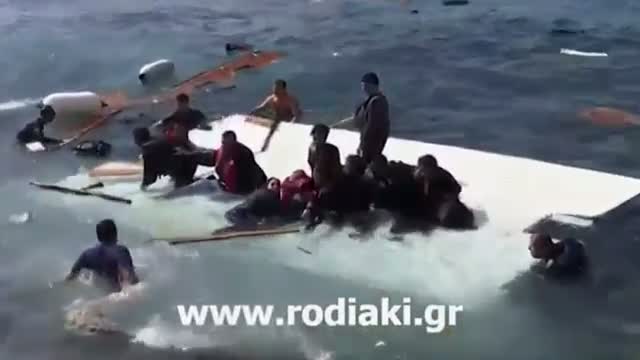 Watch Migrant Boat Crashes on Greece Shore  Video