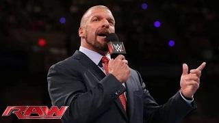 Watch Triple H addresses the return of WWE Tough Enough: WWE Raw, April 20, 2015 Video