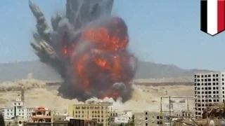 Watch Yemen bombing: Airstrike footage show massive missile base explosion after Saudi-led attack Video