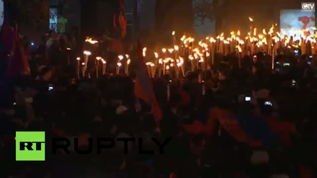 Watch Torches light up Yerevan: 100yrs since Armenian genocide Video