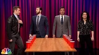 Watch Team Flip Cup with Chris and Scott Evans vs. Jimmy and Gloria Fallon Video
