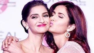 Watch Aww! Katrina Kaif & Sonam Kapoor's Cute KISS - VIDEO Video