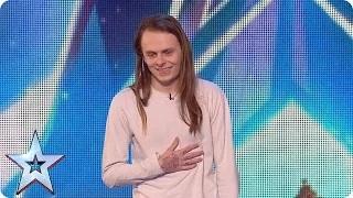 Watch Exclusive preview: will rock-singer Aaron melt the Judges' hearts? | Britain's Got Talent 2015 Video