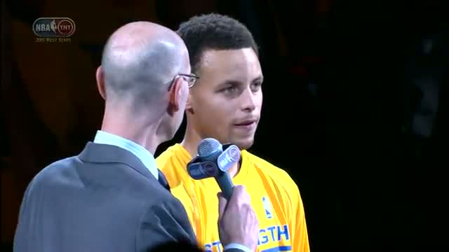 Watch NBA: Stephen Curry Accepts MVP Trophy  Video