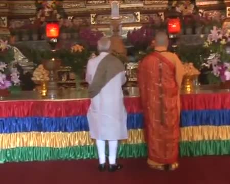 Watch PM Modi at Da Xing Shah Temple in China Video