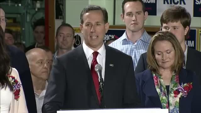 Watch Conservative Rick Santorum re-launches White House bid Video