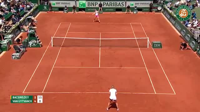 Watch T. Bacsinszky v. A. Van Uytvanck 2015 French Open Women's Highlights / Quarterfinals 5,7 Video