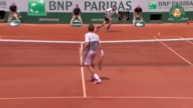 Watch Amazing one handed backhand of Jo-Wilfriend Tsonga / 2015 French Open Video