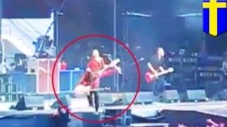 Watch Dave Grohl, Foo Fighters singer suffers accident during concert but decided to continue Video