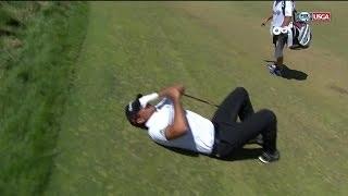 Watch Jason Day falls after becoming dizzy - 2015 U.S. Open highlights Video