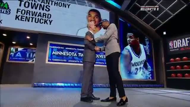 Watch Timberwolves Select Karl-Anthony Towns 1st in 2015 Draft Video