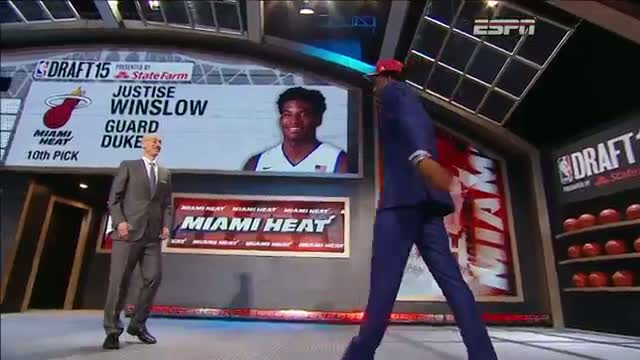 Watch Heat Select Justise Winslow 10th in 2015 NBA Draft Video