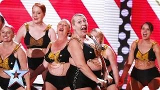 Watch Burlesque Performers Ruby Red let it all hang out! | Semi-Final 1 | Britain's Got Talent 2015 Video