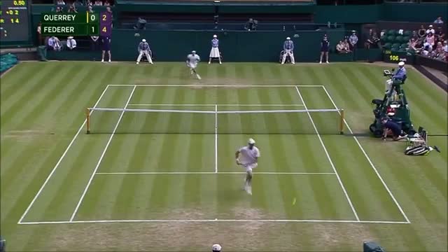Watch Roger Federer hits amazing tweener lob against Sam Querrey - Wimbledon 2015 - 2nd Round - HD Video