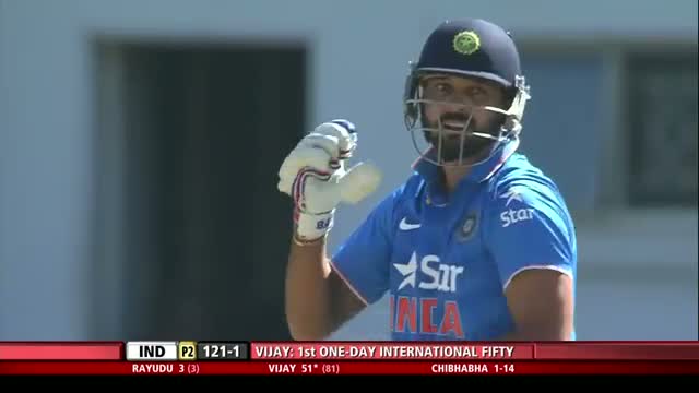 Watch Murali Vijay the HERO of the match with his crucial 72 runs - Zim vs Ind 2nd ODI 2015 Video