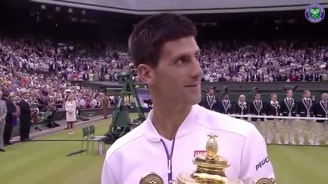 Watch Champion Novak Djokovic's on-court interview Video