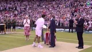Watch Roger Federer lifts the runners-up trophy - Wimbledon 2015 Video