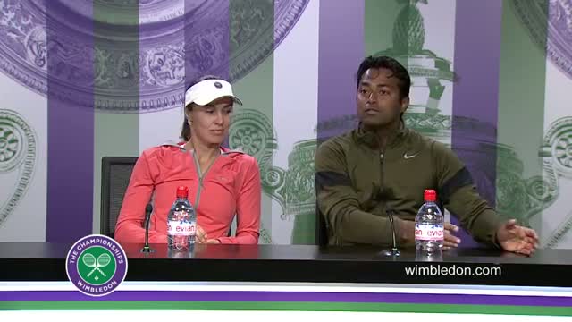 Watch Leander Paes & Martina Hingis Final Press Conference - Wimbledon 2015 Video