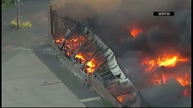 Watch Fire Destroys New Jersey Warehouse Video